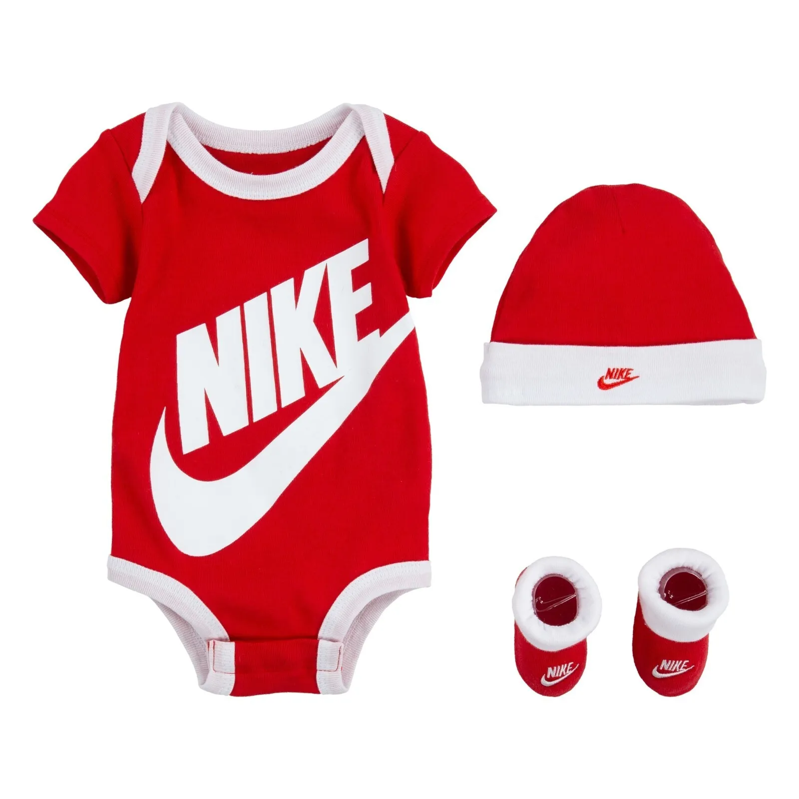 Traditional Nike Baby Bodysuit Hat And Booties 3-Pc Box Set Hats Casual