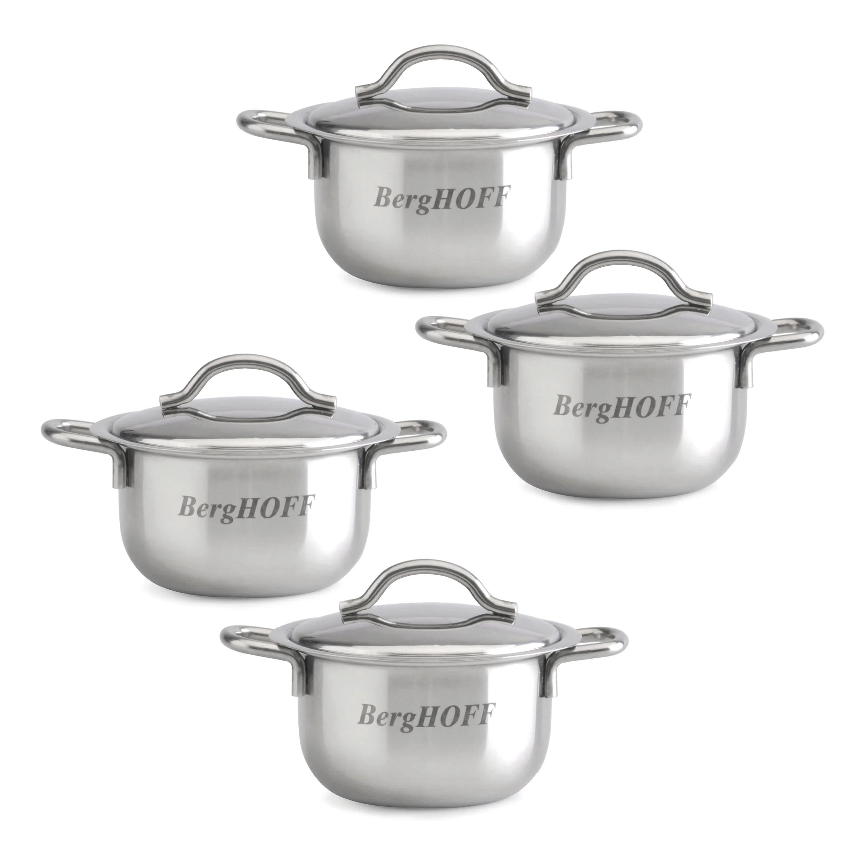 Easy-to-Use BergHOFF 18 10 Stainless Steel 2.5 Mini Pots Set of 4 Official