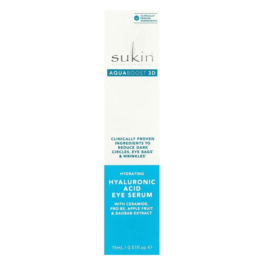 Sophisticated Sukin AquaBoost 3D Hyaluronic Acid Eye Serum Support and Skin Barrier Hydration 0.51Oz 15ml Verified