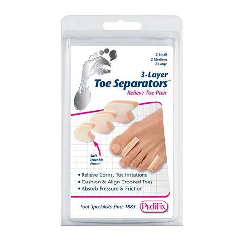 Proven Pedifix 3 Layer TOE SEPARATOR ASST SIZES 2 SML - 2 MED - 2 LGE Long-Lasting