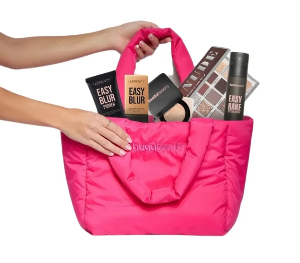 Environmentally Friendly HUDA BEAUTY TOTE BAG PINK Durable