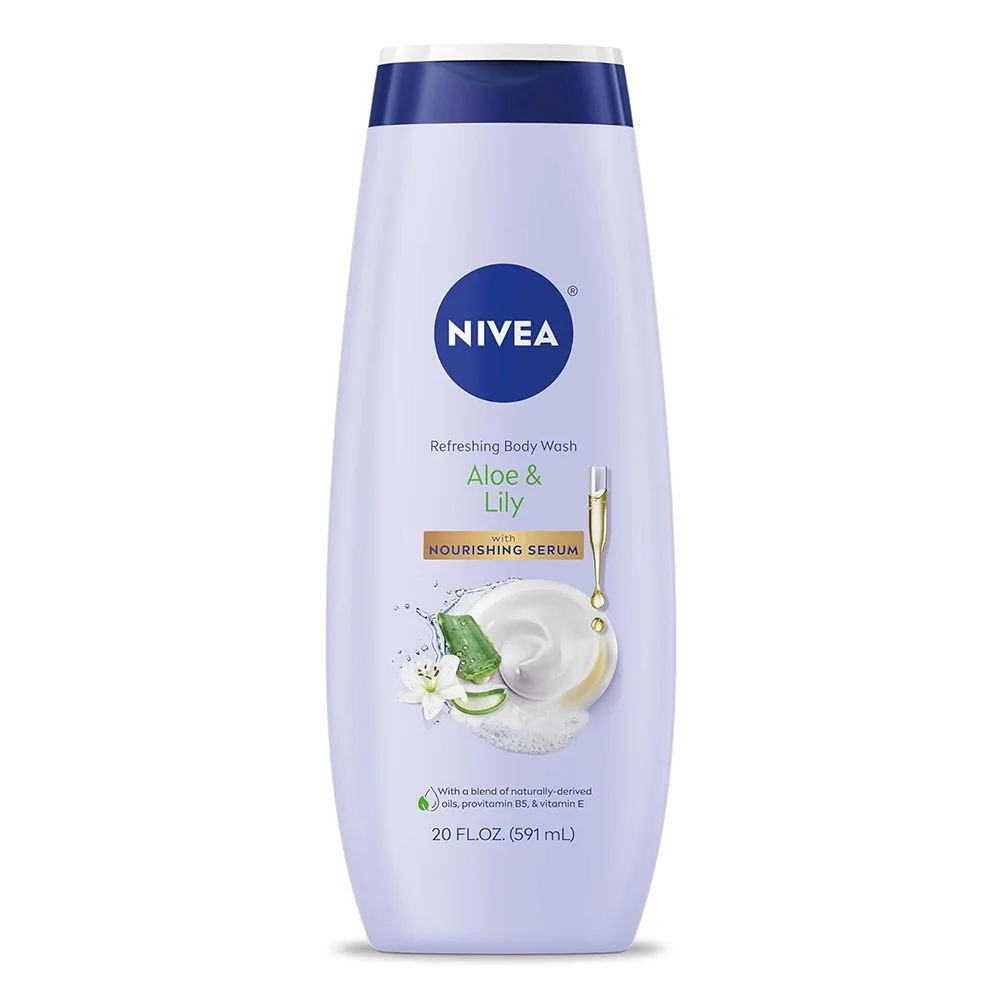 Solid Nivea Refreshing Aloe and Lily Body Wash for Women with Nourishing Serum Enriched with Provitamin B5 and Vitamin E 20Oz 591ml Excellent