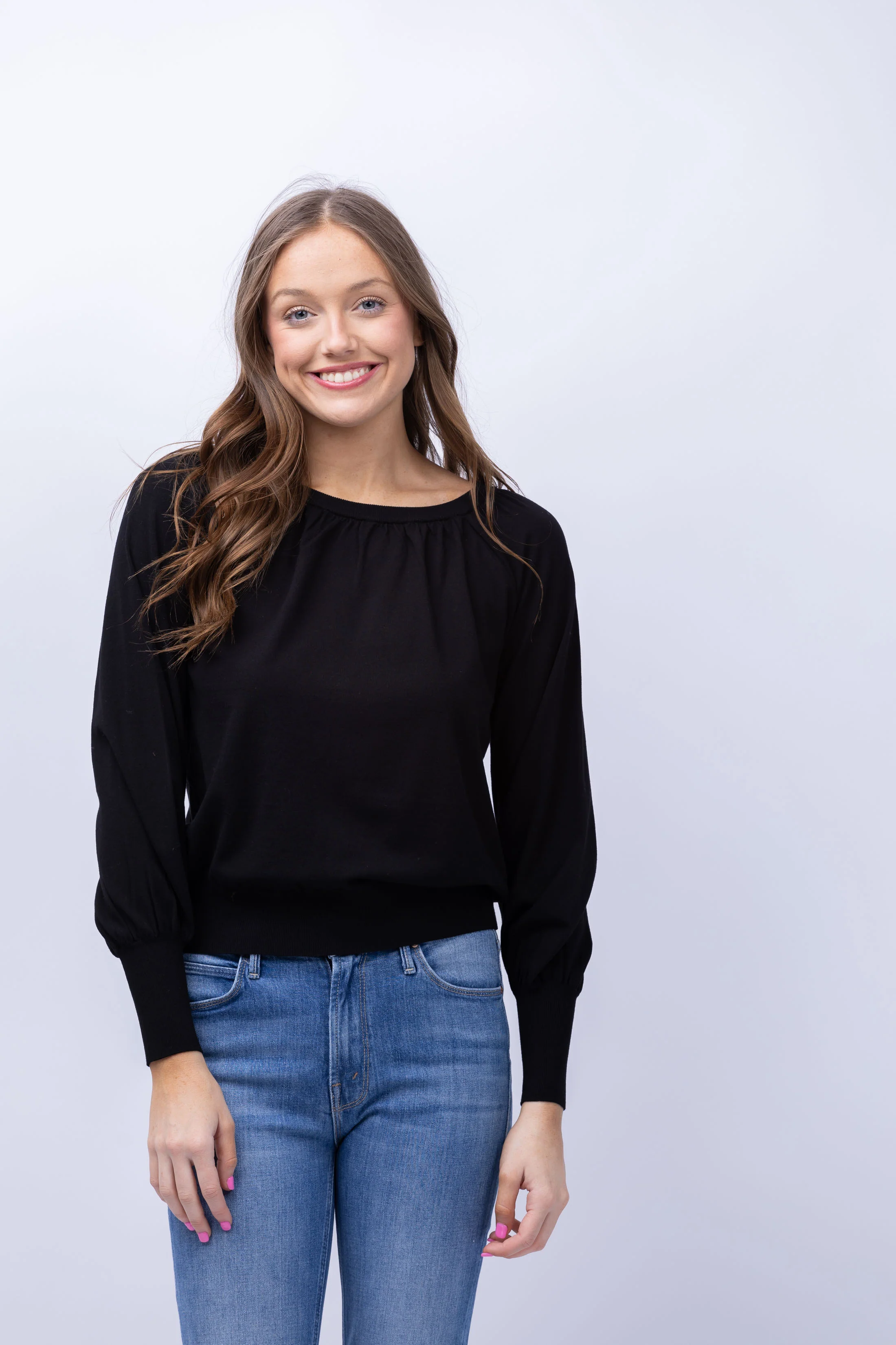 Top-Quality Elliott Lauren Boatneck Sweatshirt in Black Secure