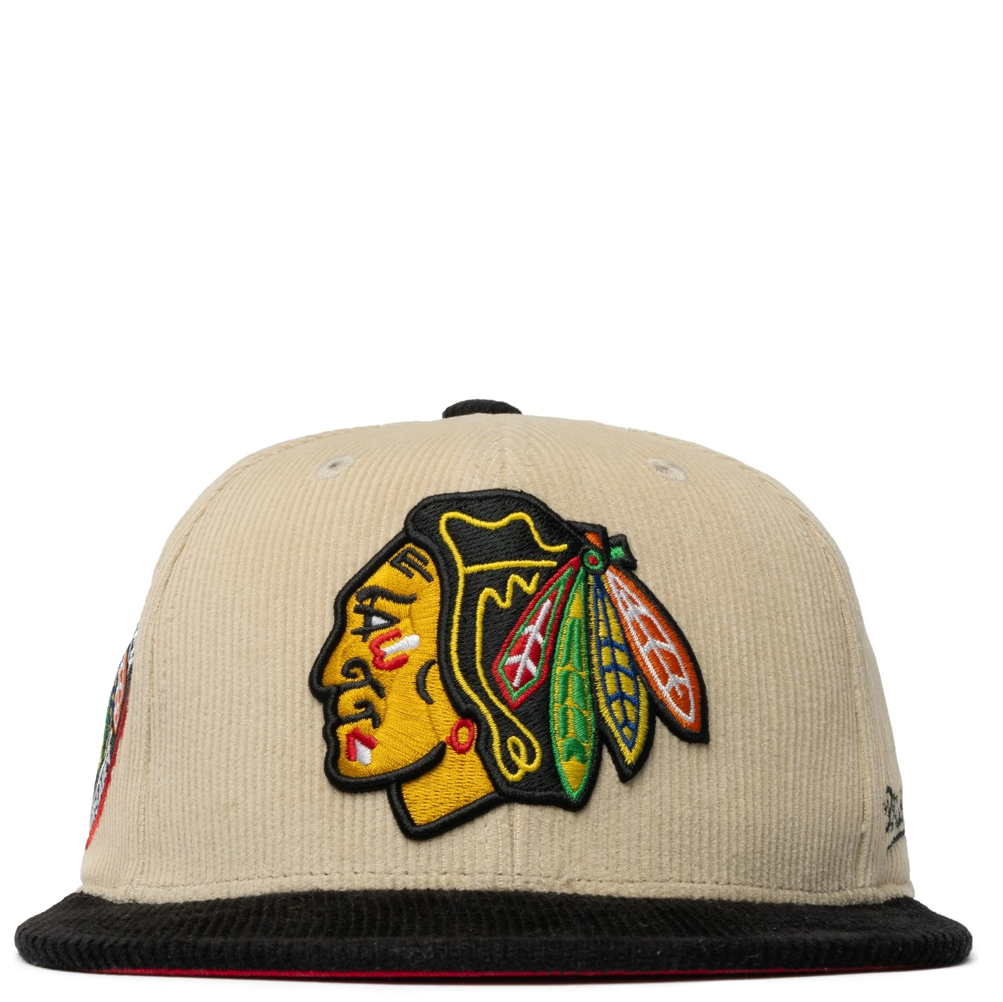 Artisan Mitchell Ness Men's NHL 2 Tone Team Cord Fitted Blackhawks Fitted Caps Crafted