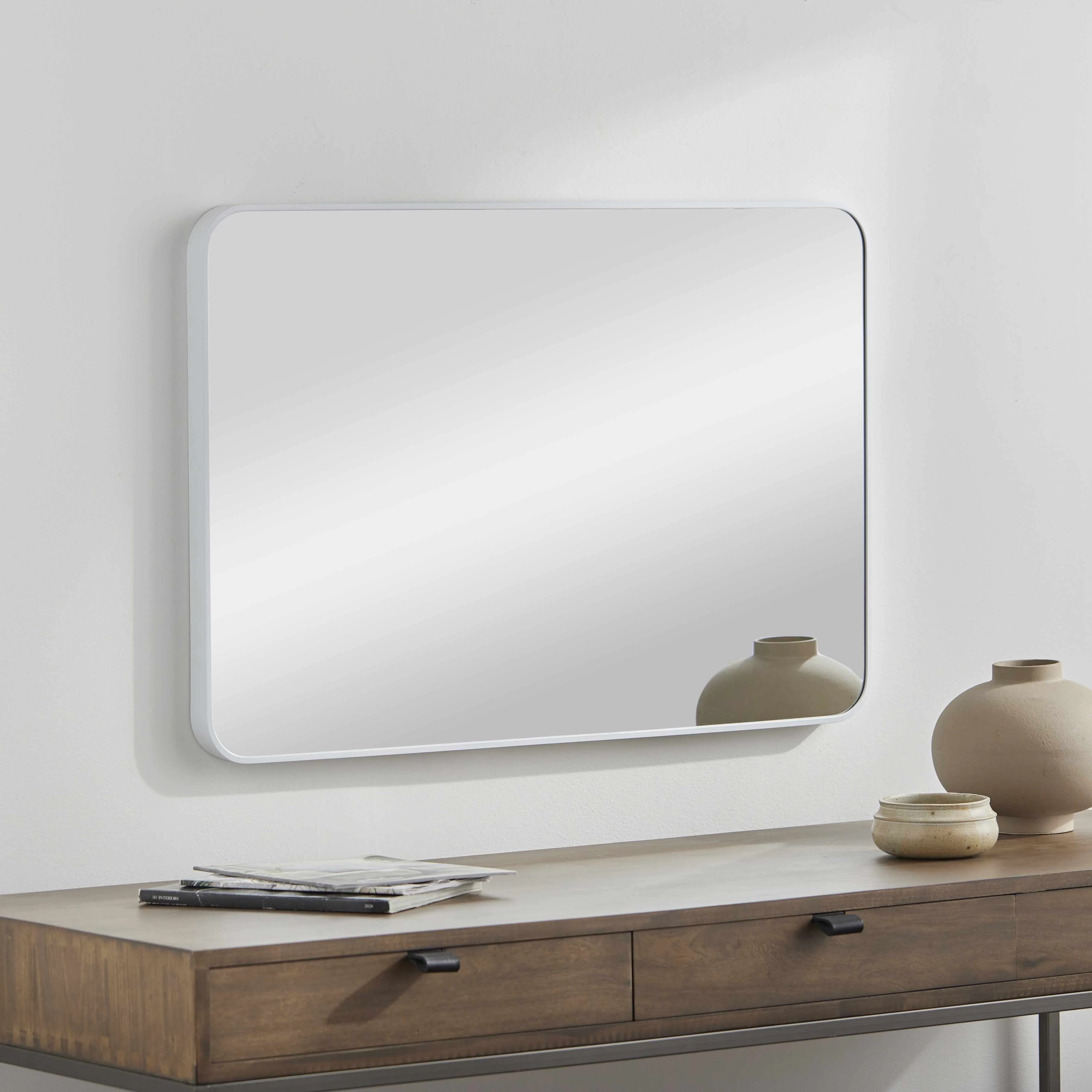 Certified Sustinente White Carved Mirror - Solid