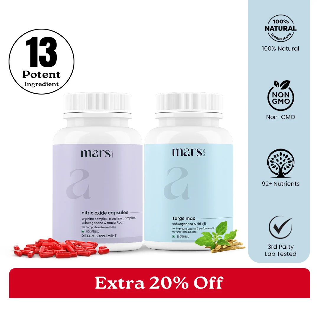 Casual Growth Max Combo Powered by Nitric Oxide Pure Ashwagandha Capsules User-Friendly