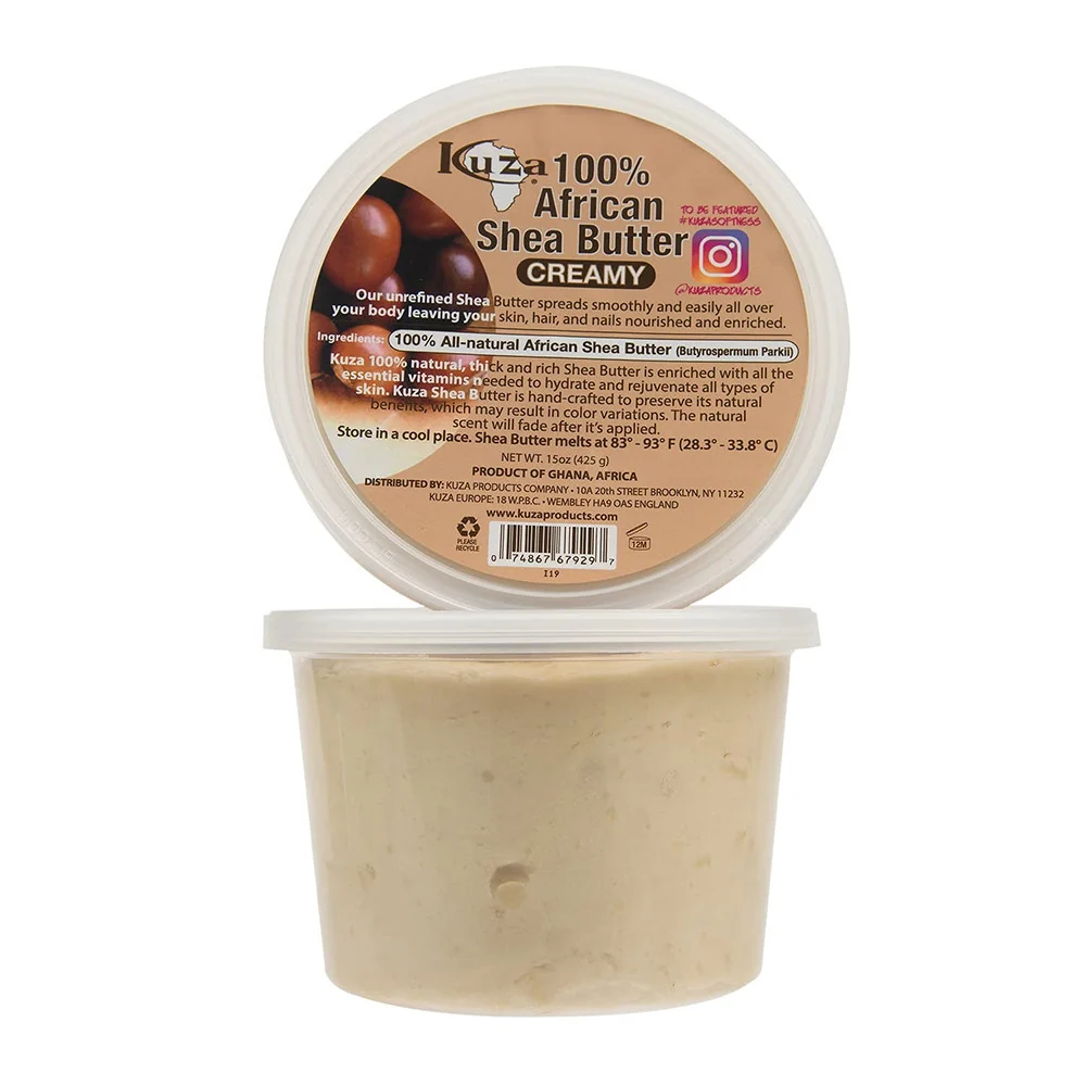 Clean Kuza African Shea Butter White Creamy for Skin 15 Oz Comfortable