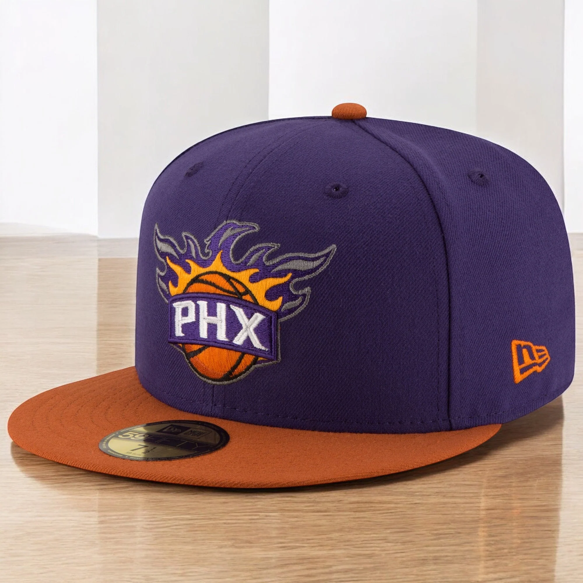 Secure New Era Men's NBA Phoenix Suns 5950 2 Tone Fitted Purple Orange Long-Lasting