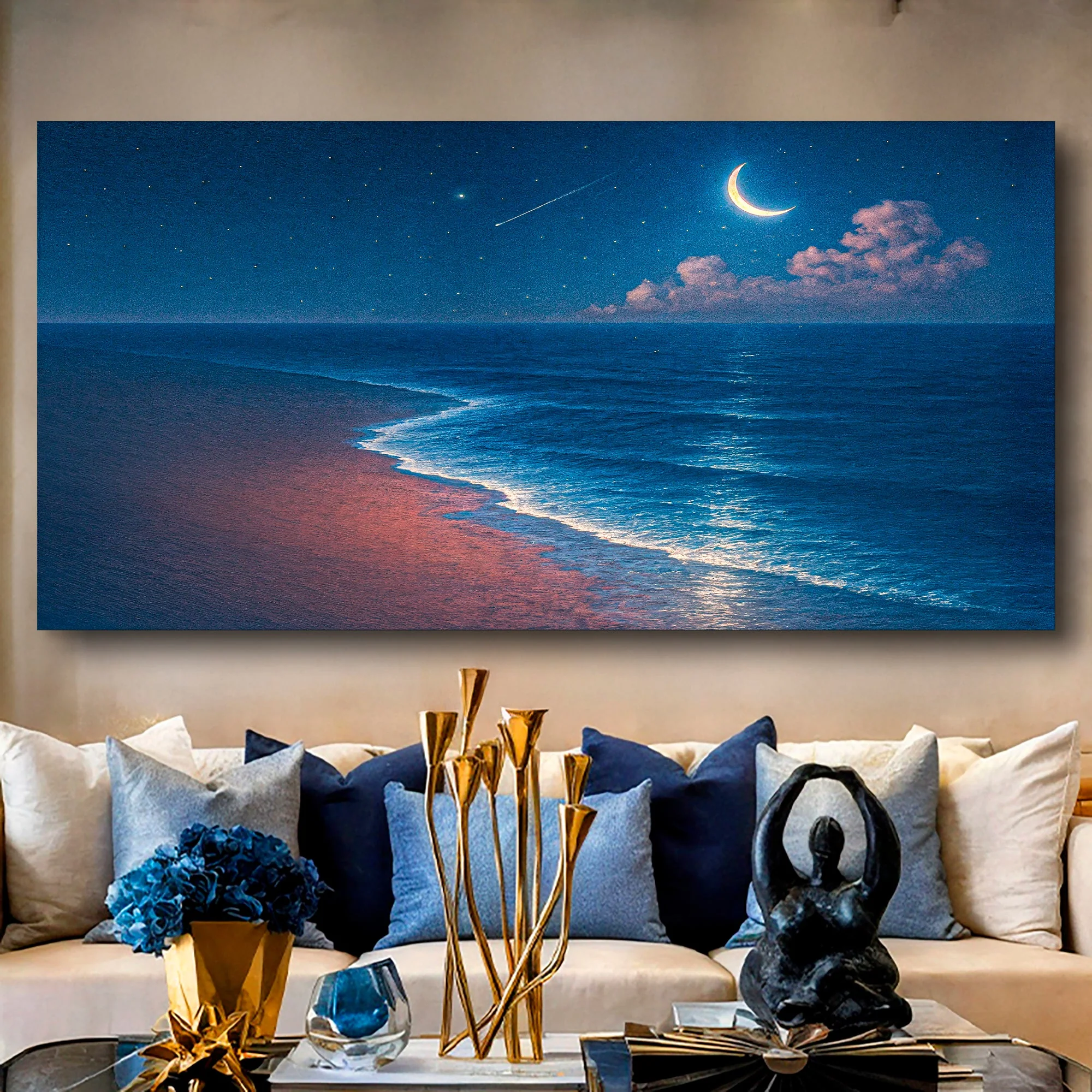 Elegant Beach Shoreline Coastal Wall Art V Professional