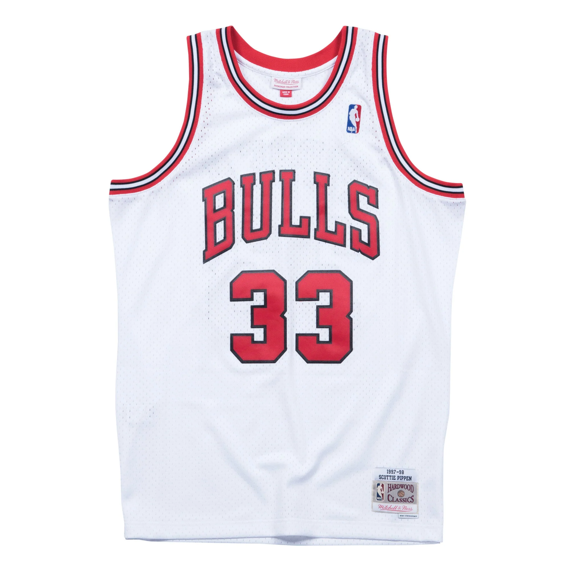 Exceptional Mitchell Ness Men's NBA Home Swingman Jersey Chicago Bulls 97-98 Scottie Pippen Excellent