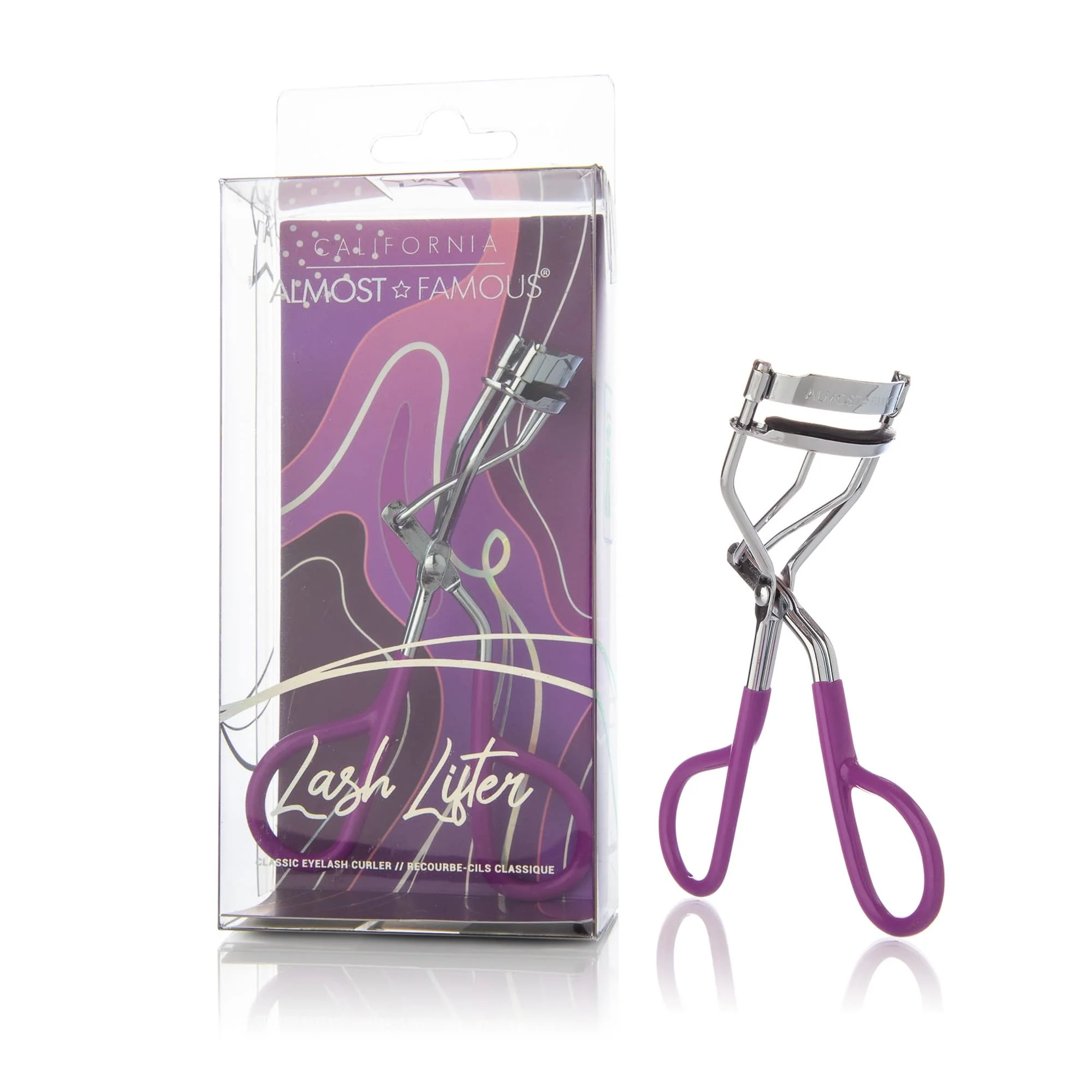 Easy-to-Use ALMOST FAMOUS - No Pinch Eyelash Curler – Chrome Lash Curler Tool for Natural Lift Volume Green