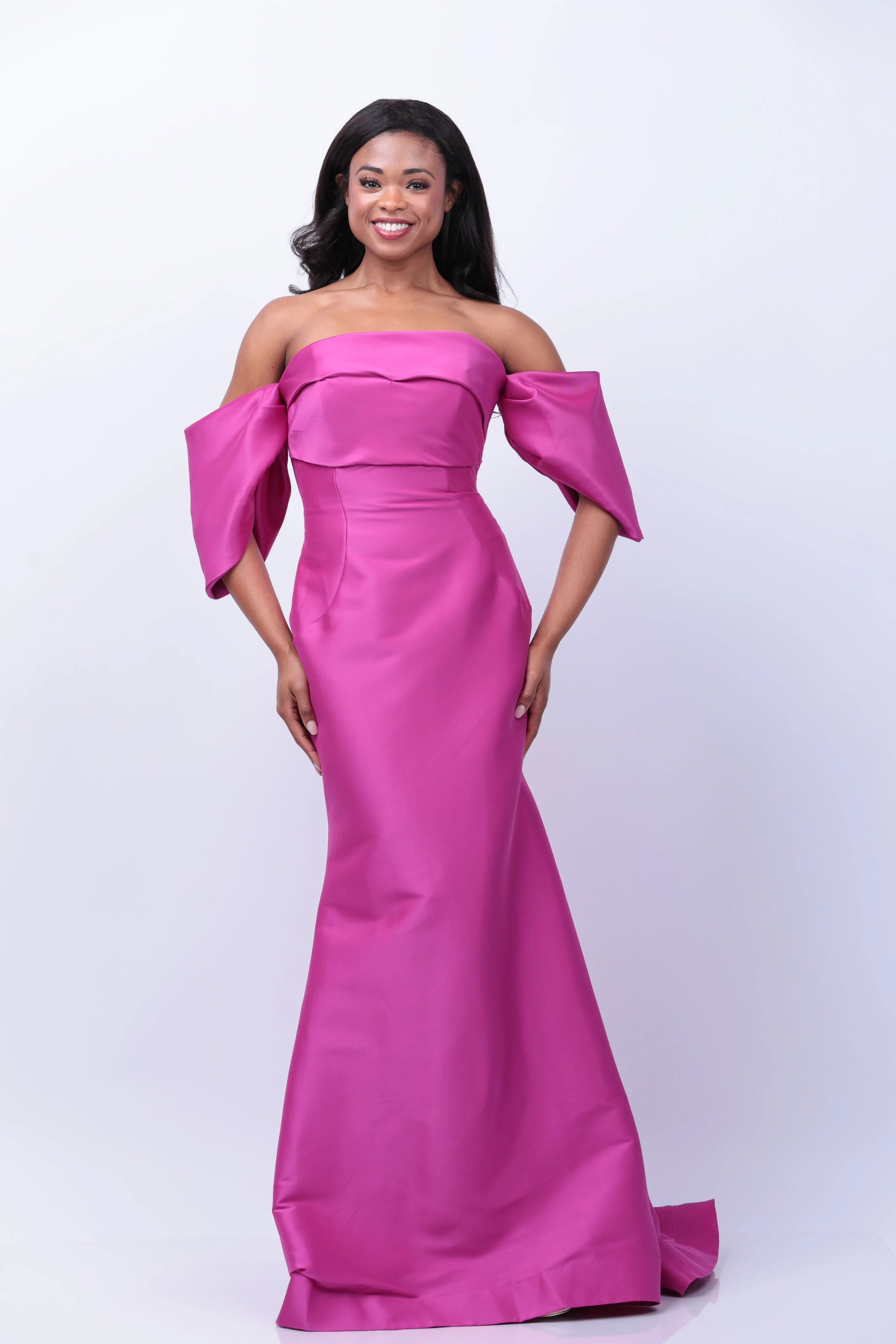 Trendy Jovani Off the Shoulder Mermaid Evening Dress in Orchid Verified