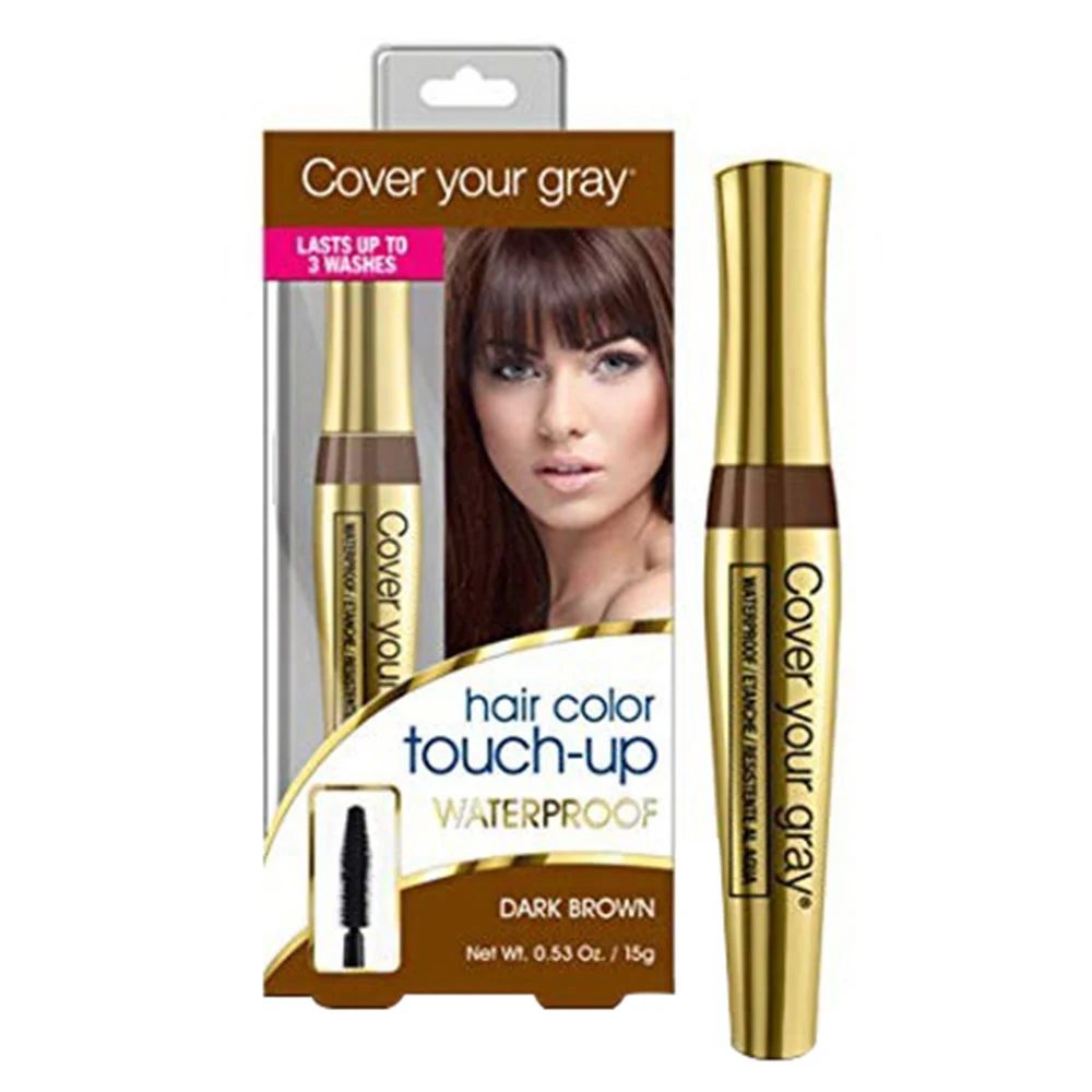 Versatile Cover Your Gray Root Fill Brush Dark Brown 0.53Oz 15g Luxury
