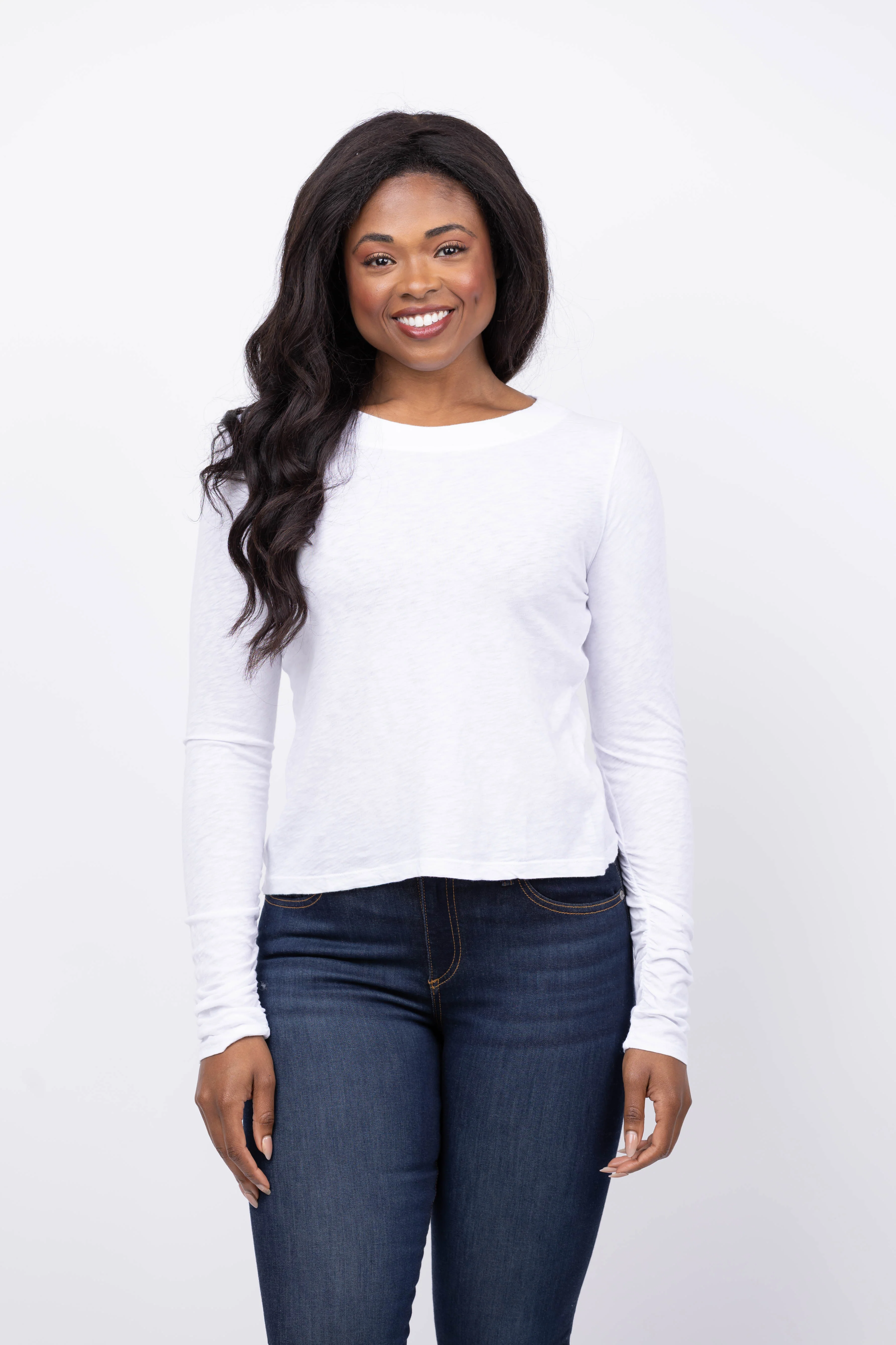 World-Class Velvet by Graham Spencer Priya Top in White Top-Quality