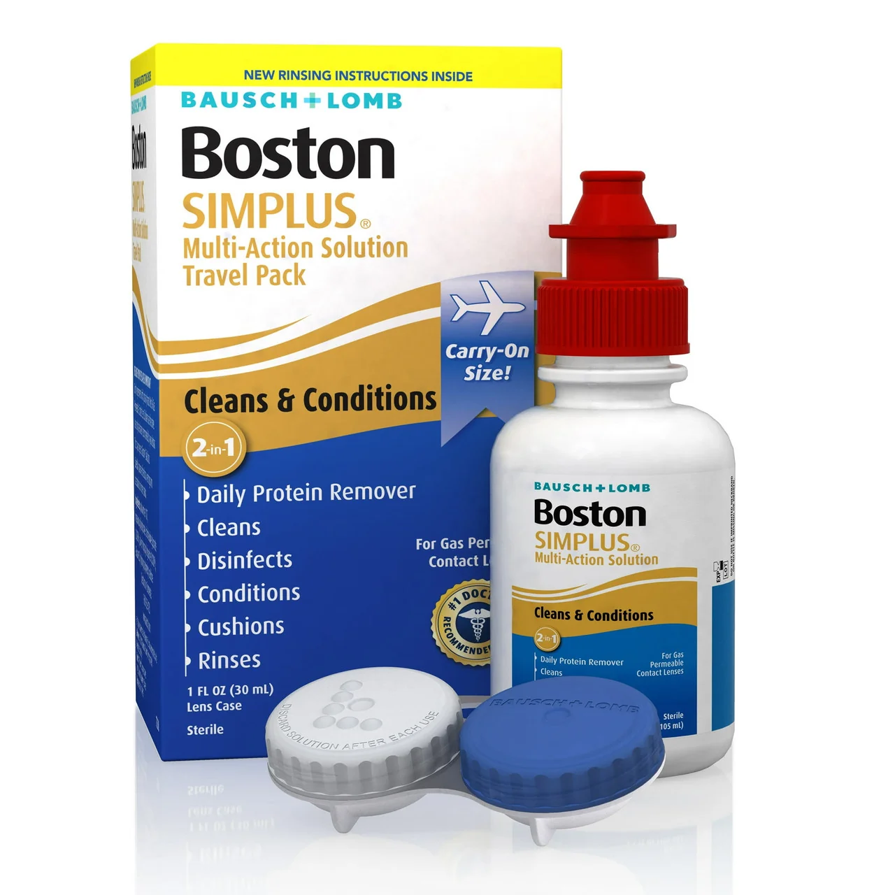 Reusable Boston Simplus Multi Action Contact Lens Solution Travel Kit By Bausch And Lomb - 1 Oz Clean