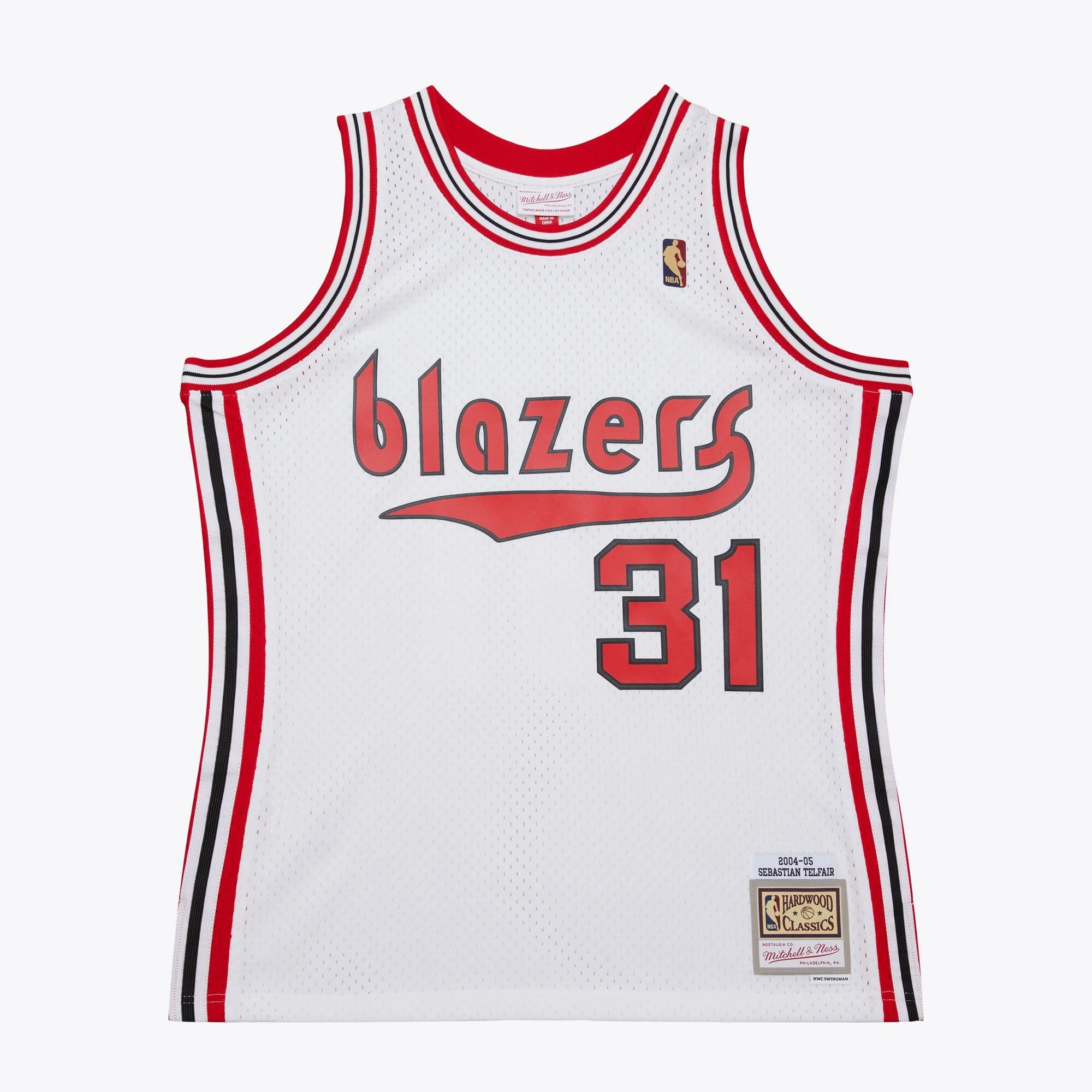 Exceptional Mitchell Ness Men's NBA White Jersey Trail Blazers 2004 Sebastian Telfair Jerseys Refined