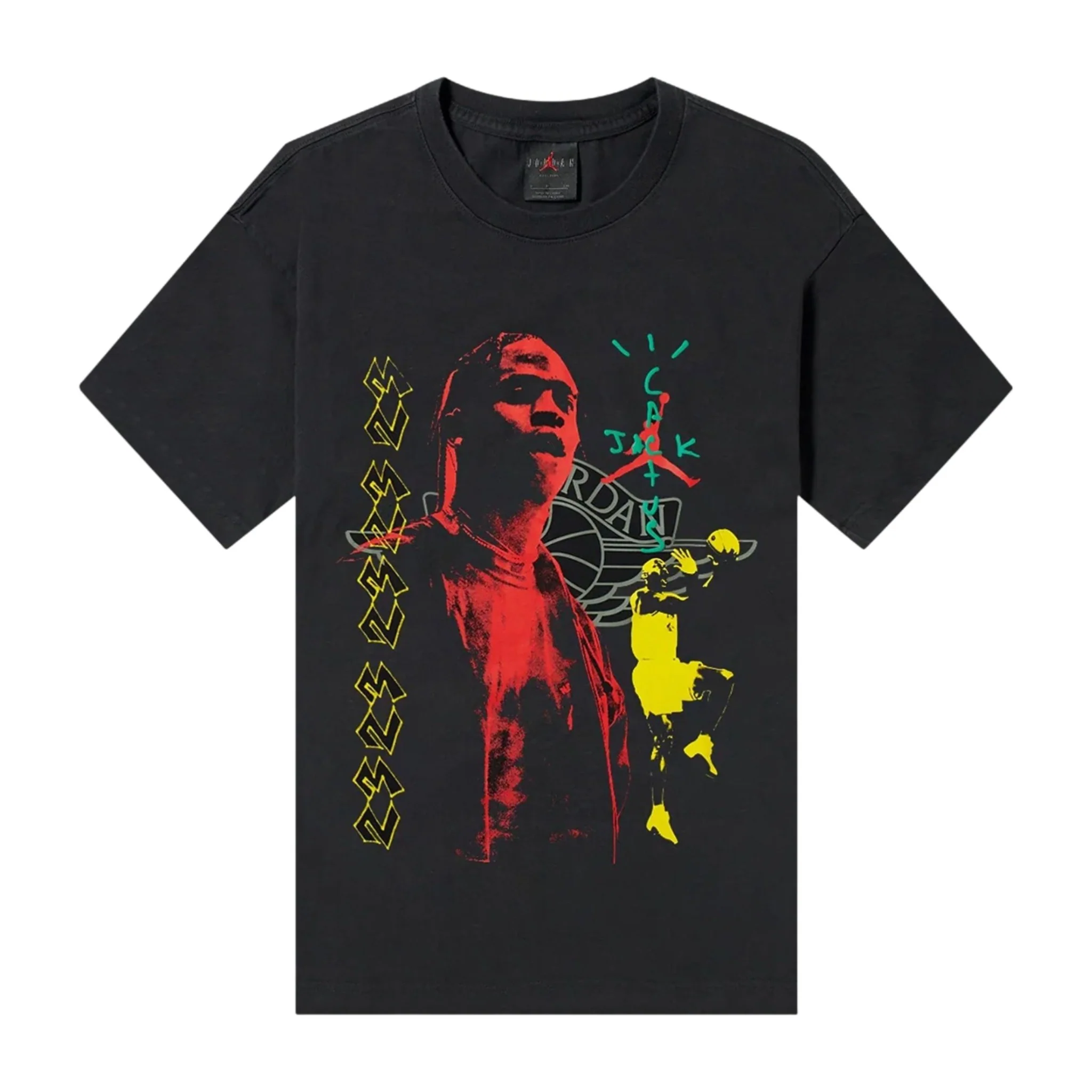 Recyclable Air Jordan Men's X Travis Scott Cactus Jack Tee T-Shirt 'Black' T-Shirts Solid