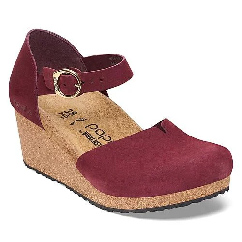 Enhanced Birkenstock Mary Ring Buckle Nubuk Leather Wedge Narrow Elite