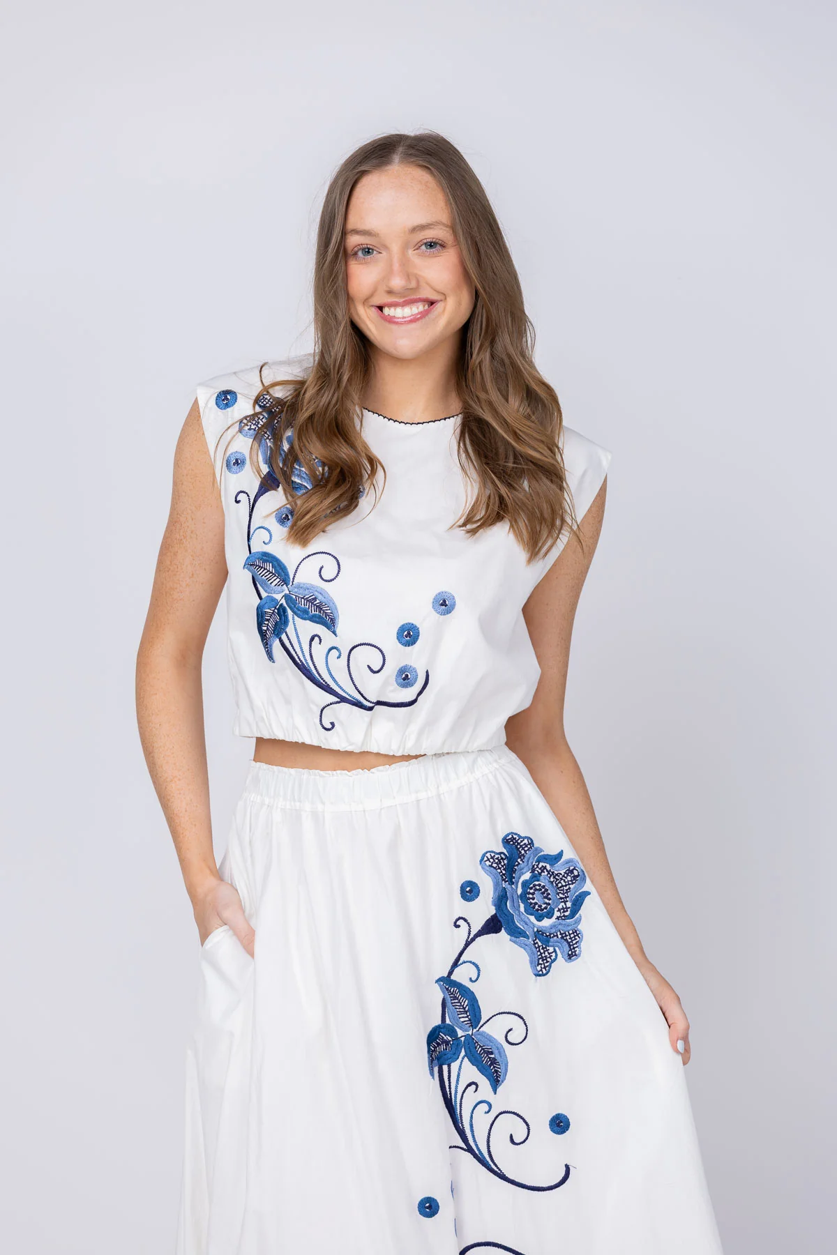 Optimized Love The Label Cambrie Tank in Kimber Embroidery Verified
