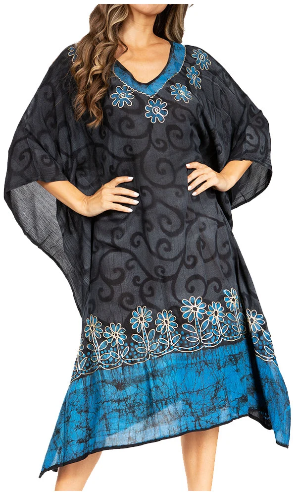 Exceptional Sakkas Clementine Women's Tie Dye Caftan Dress Cover Up Beach Kaftan Boho Summer Environmentally Friendly