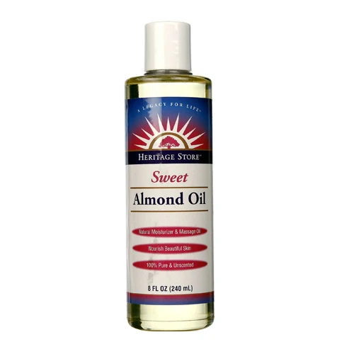 Carefully Designed Heritage Store Sweet Almond Oil with Vitamin E Nourishes and Softens Skin Hair and Body 8Oz 237ml High-Grade