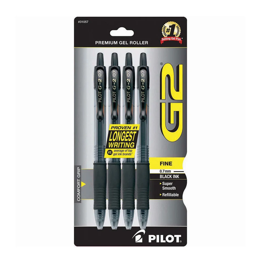 Original Design Pilot G2 Premium Retractable Gel Ink Roller Ball Pens Fine Point Black Soft