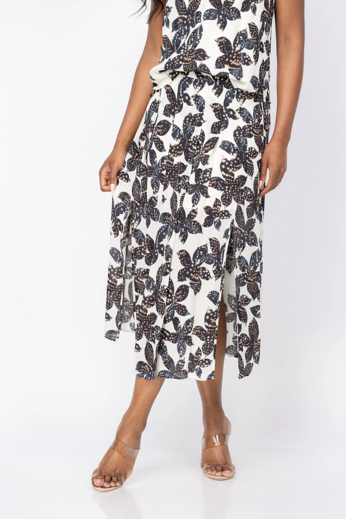 Modern Caballero Collection Glenda Skirt in Ink Press in Ink Press Expertly Made