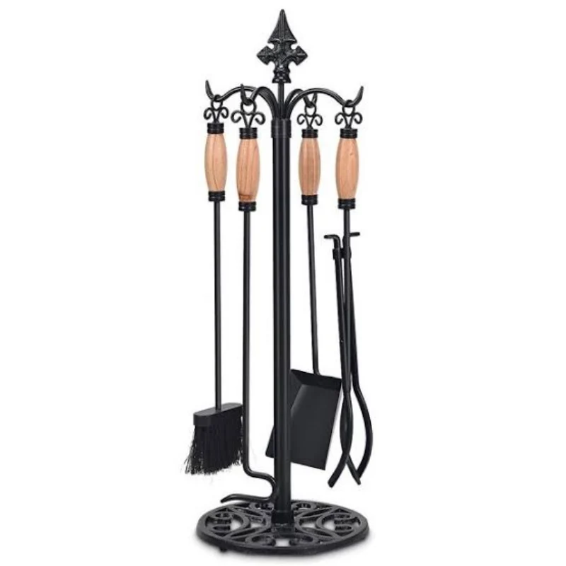 Powerful All In One Modern Fireplace Utensils Tool Set 5pcs Safe