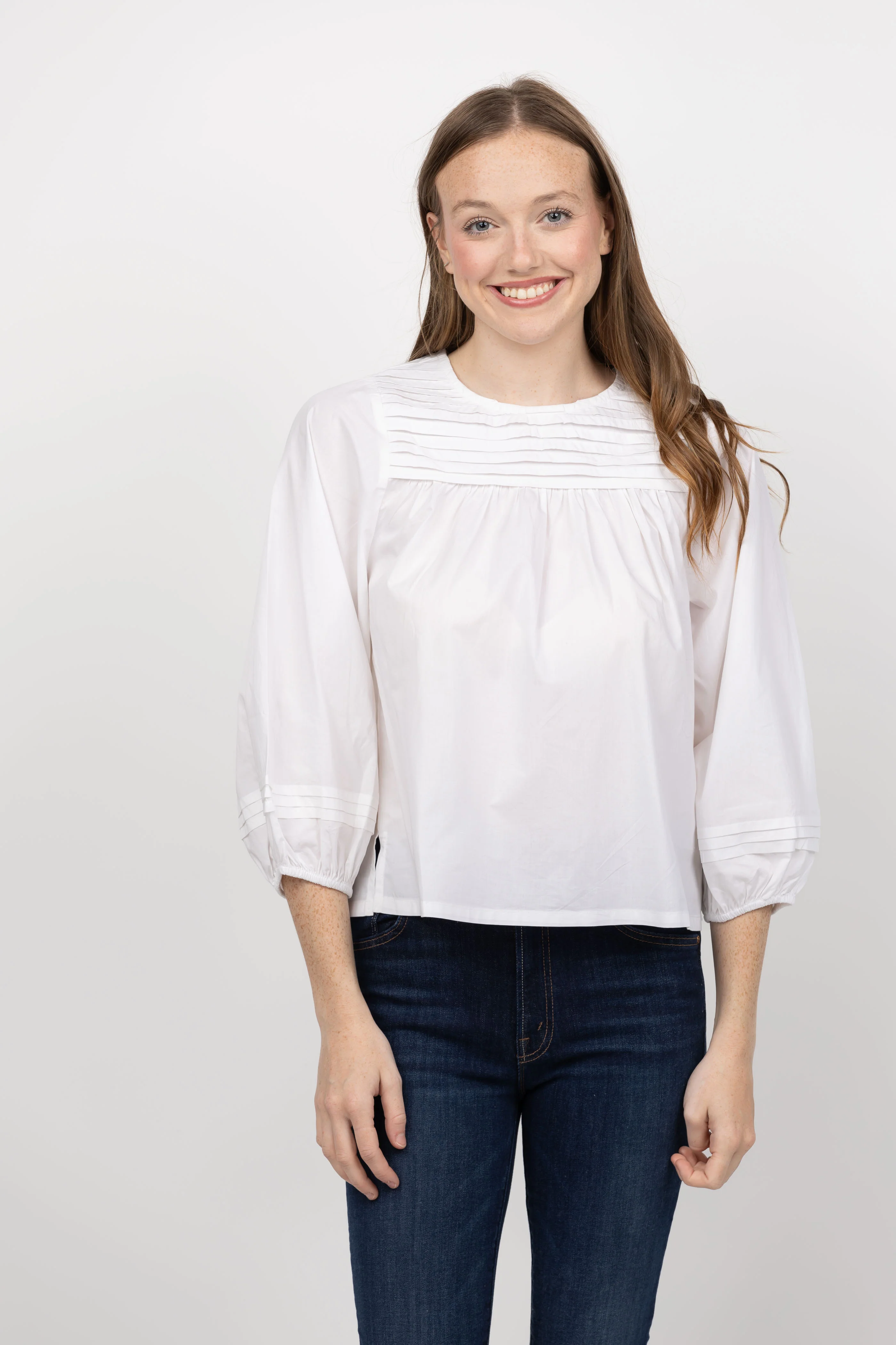 Breathable Cleobella Bebe Blouse in Ivory Minimalist