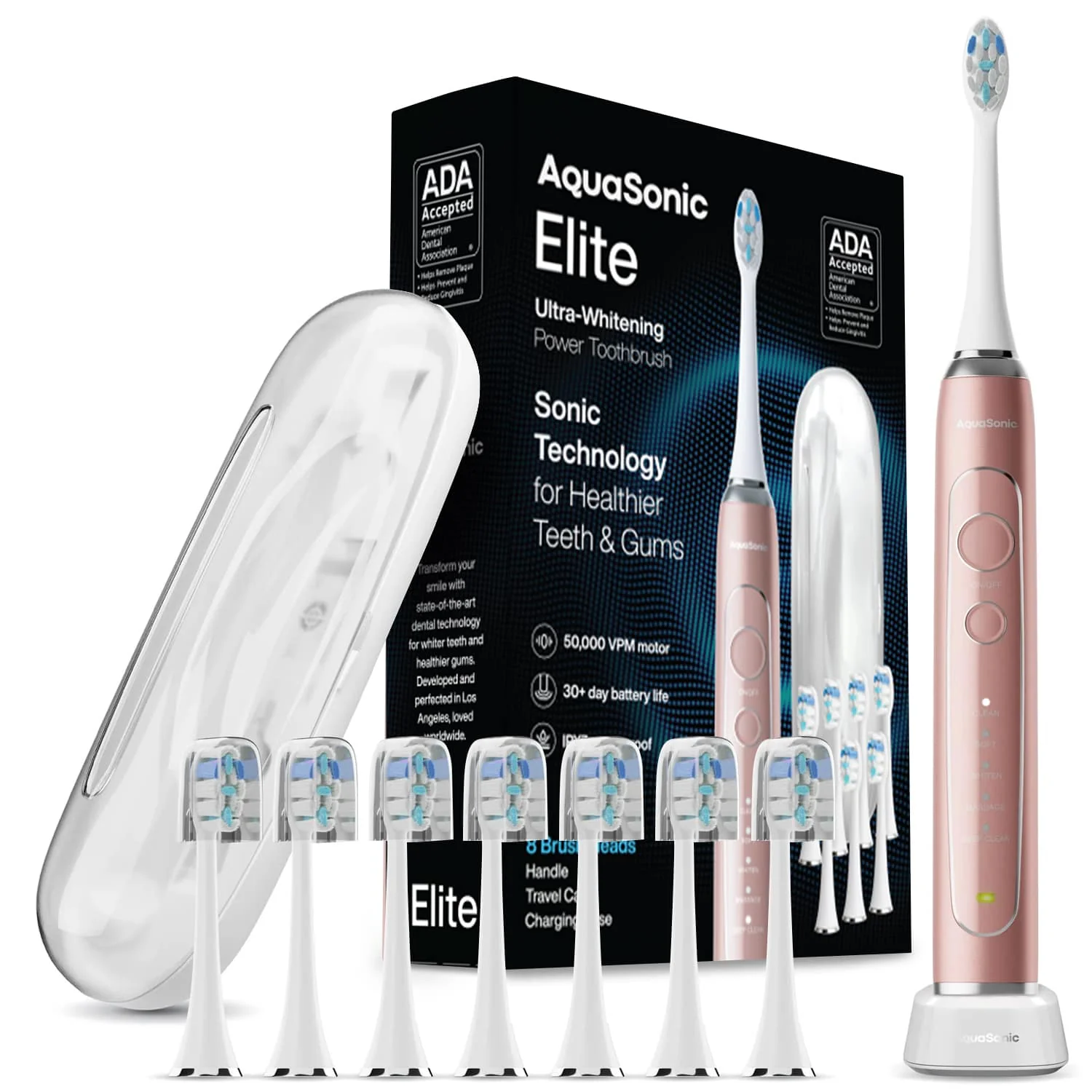 Official AquaSonic Elite - Ultra-Whitening Rechargeable Toothbrush Casual