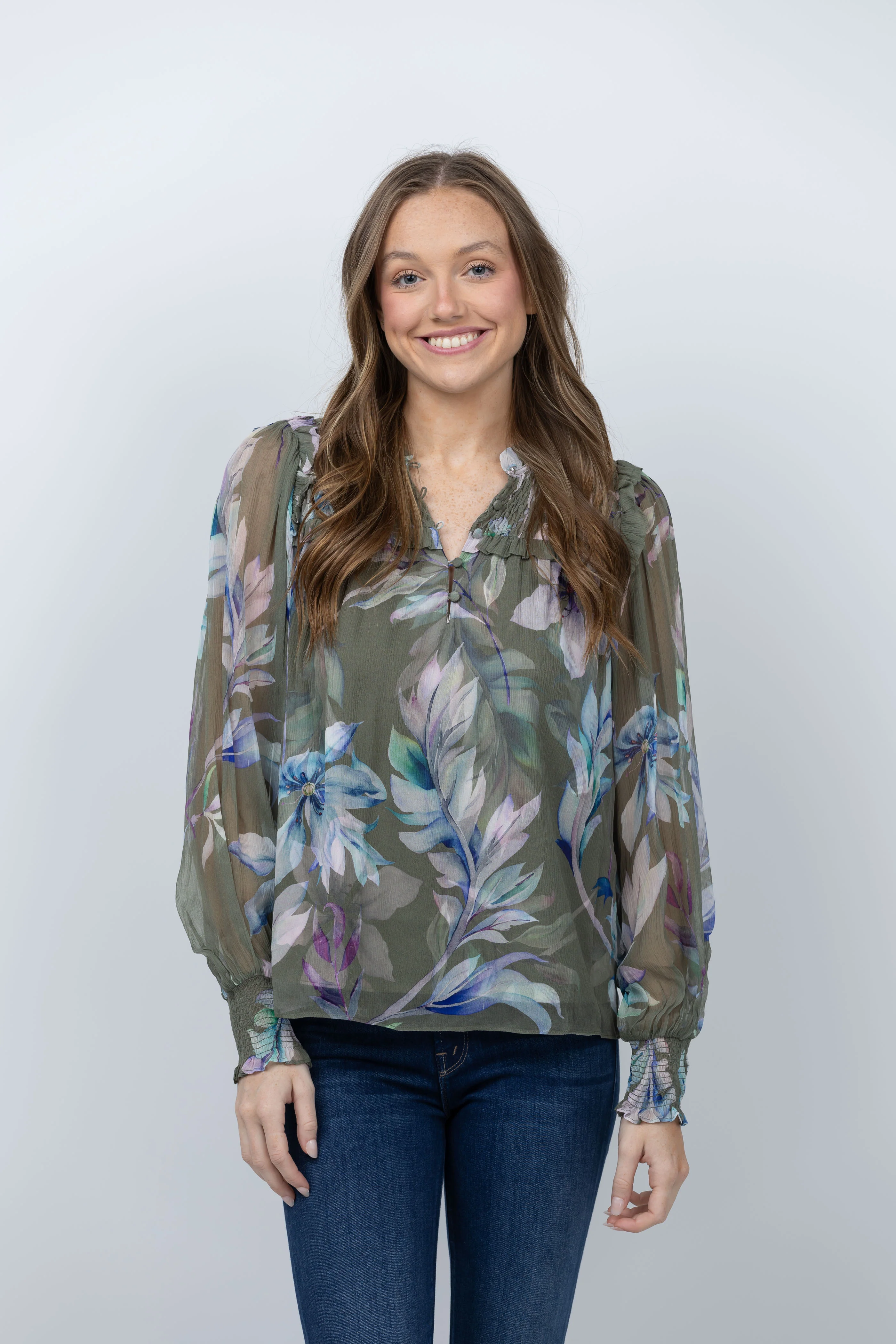 Certified Christy Lynn Jasmine Top in Viridian Prism Recyclable