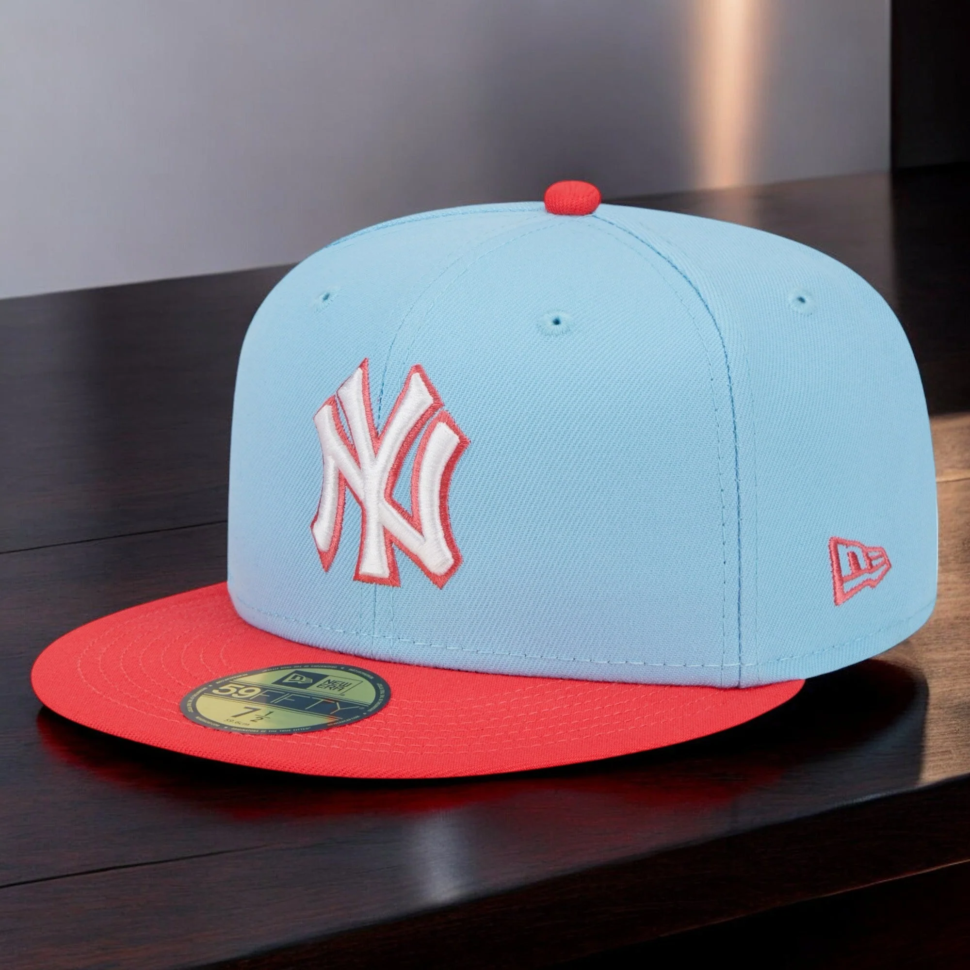 Flexible New Era Men's MLB Ny Yankees 5950 Fitted 'Color Pack' Blue Relaxed