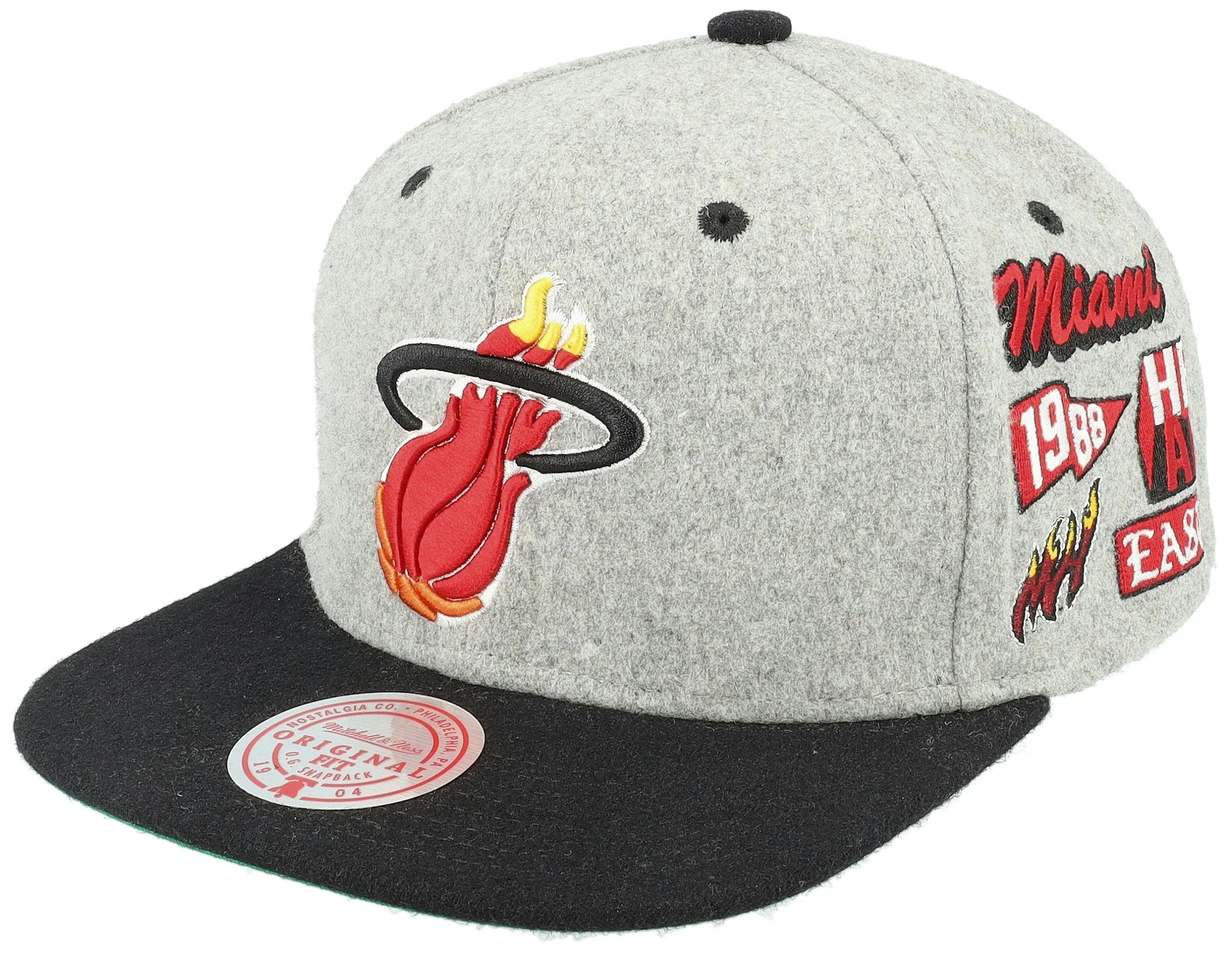 Eco-Friendly Mitchell Ness Men's NBA Melton Patch Snapback Hwc Heat Snapback Caps Selected