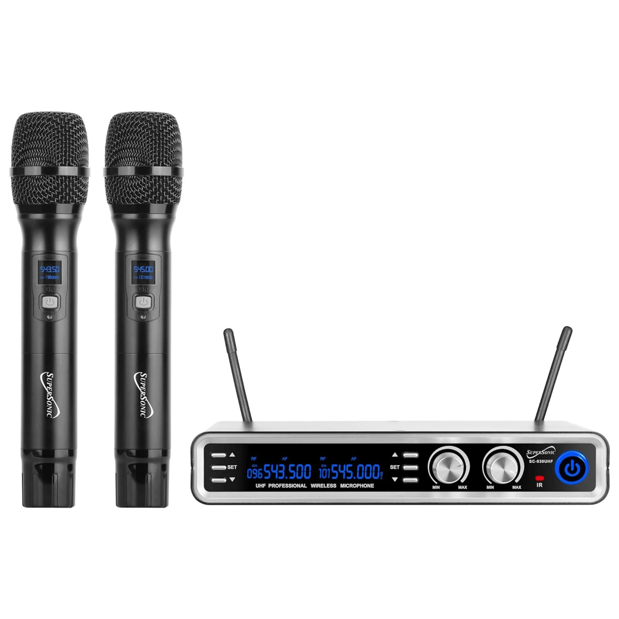Original Design Supersonic UHF Dual Channel Selectable Frequencies Professional Wireless Microphone Effective