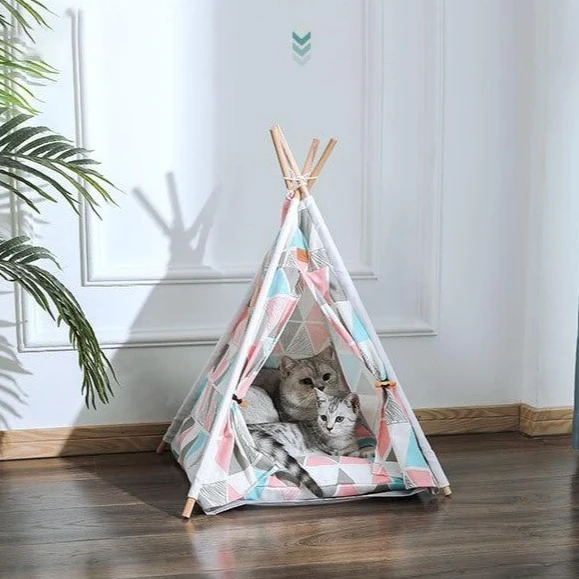 Advanced Portable Pop Up Dog Cat Teepee Bed Tent Casual
