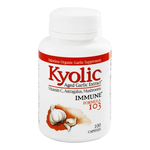 Pure Kyolic Formula 103 Aged Garlic Extract With Vitamin C Astragals Mushrooms Capsules - 100 Ea Long-Lasting