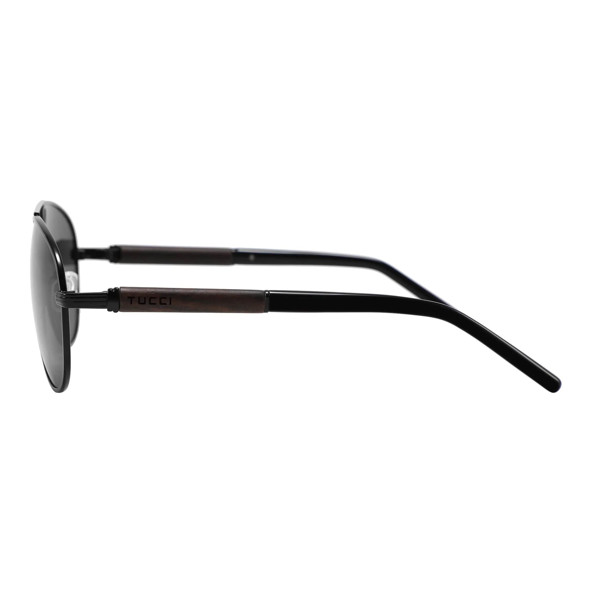 Carefully Designed TUCCI Italy Dark Polarized UV400 Sunglasses Hybrid Frame Modern Fit Stylish