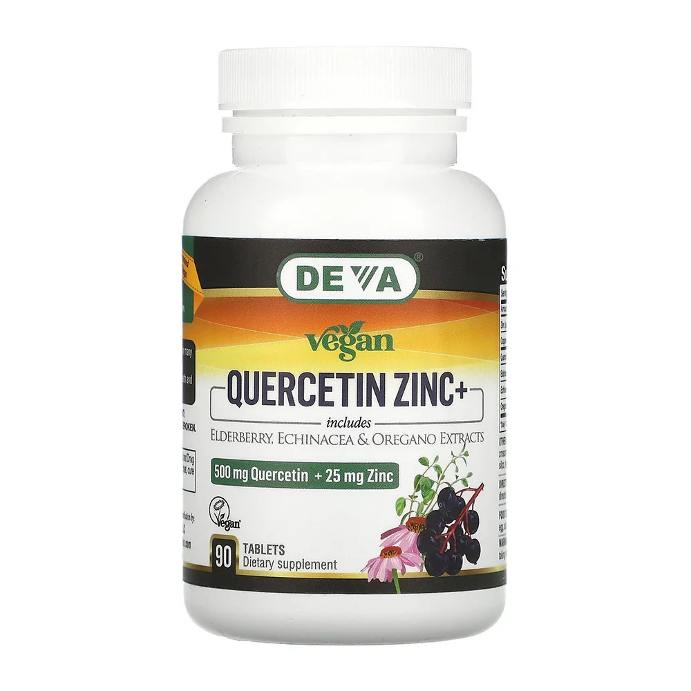 Environmentally Friendly Deva Vegan Quercetin Zinc with Elderberry Supplement Tablets 90 Ea Carefully Designed