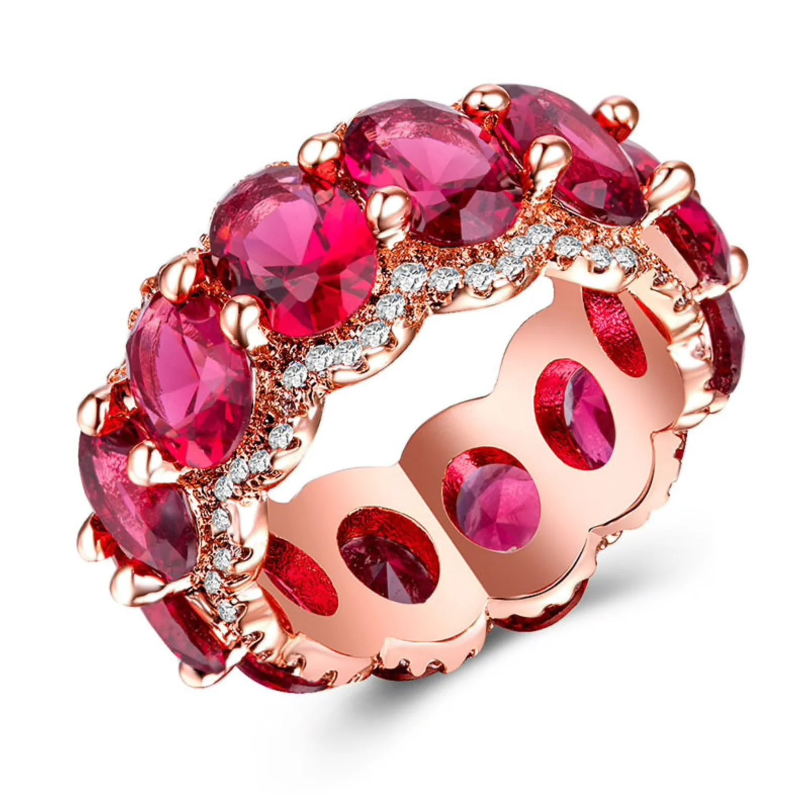 Comfortable Eva Sky Squared Ruby Estate Statement Ring With Oval Cubic Zirconia Genuine