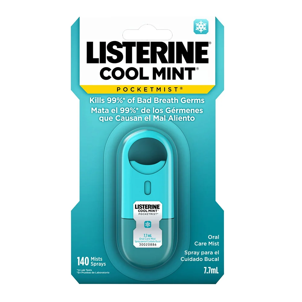 Contemporary Listerine Pocketmist Cool Mint Oral Care Mist for Instantly Freshening Breath 0.26Oz 7.7ml Reliable