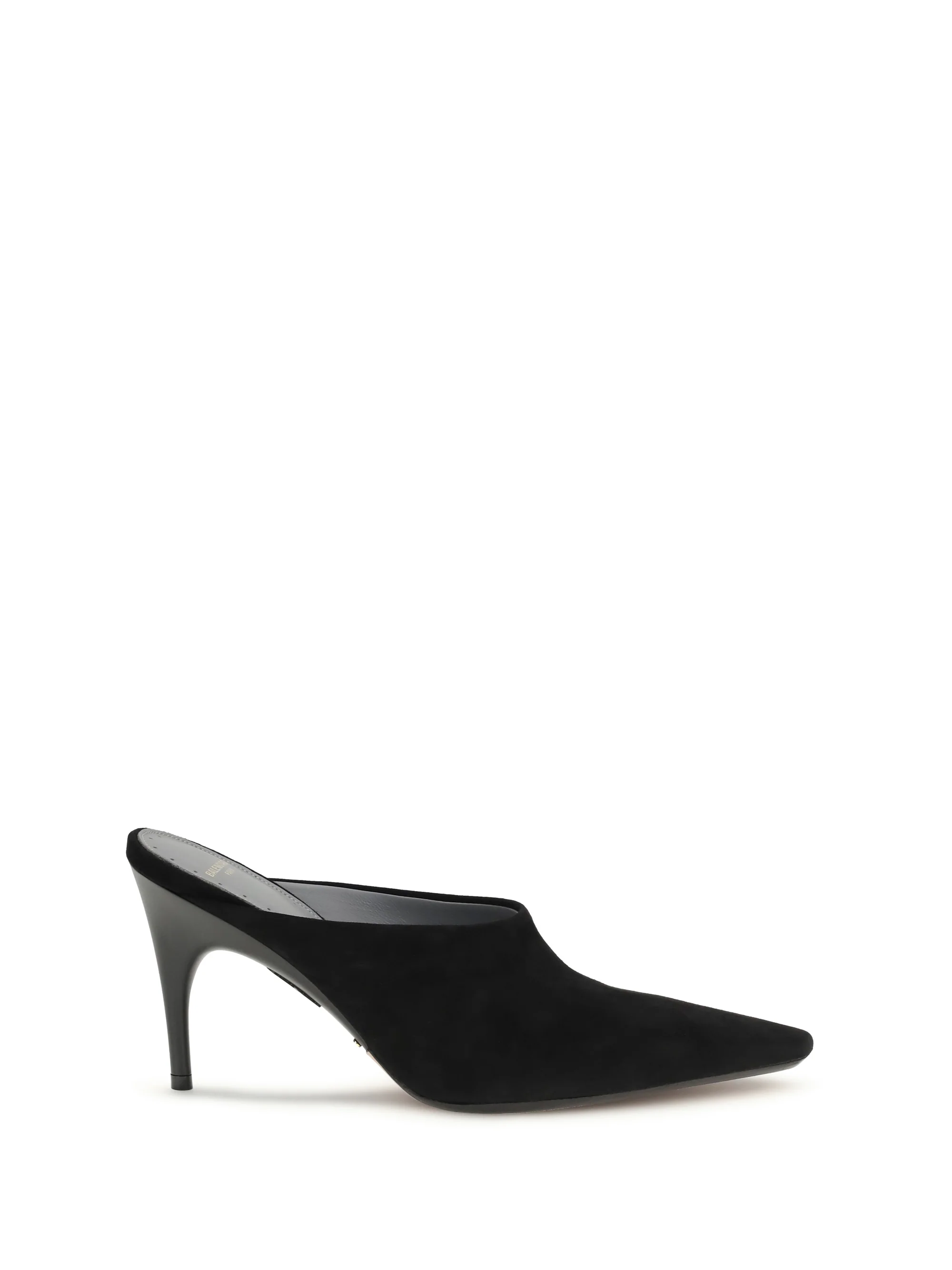 Proven Mule Pumps Duchesse Suede Black Gold High-End