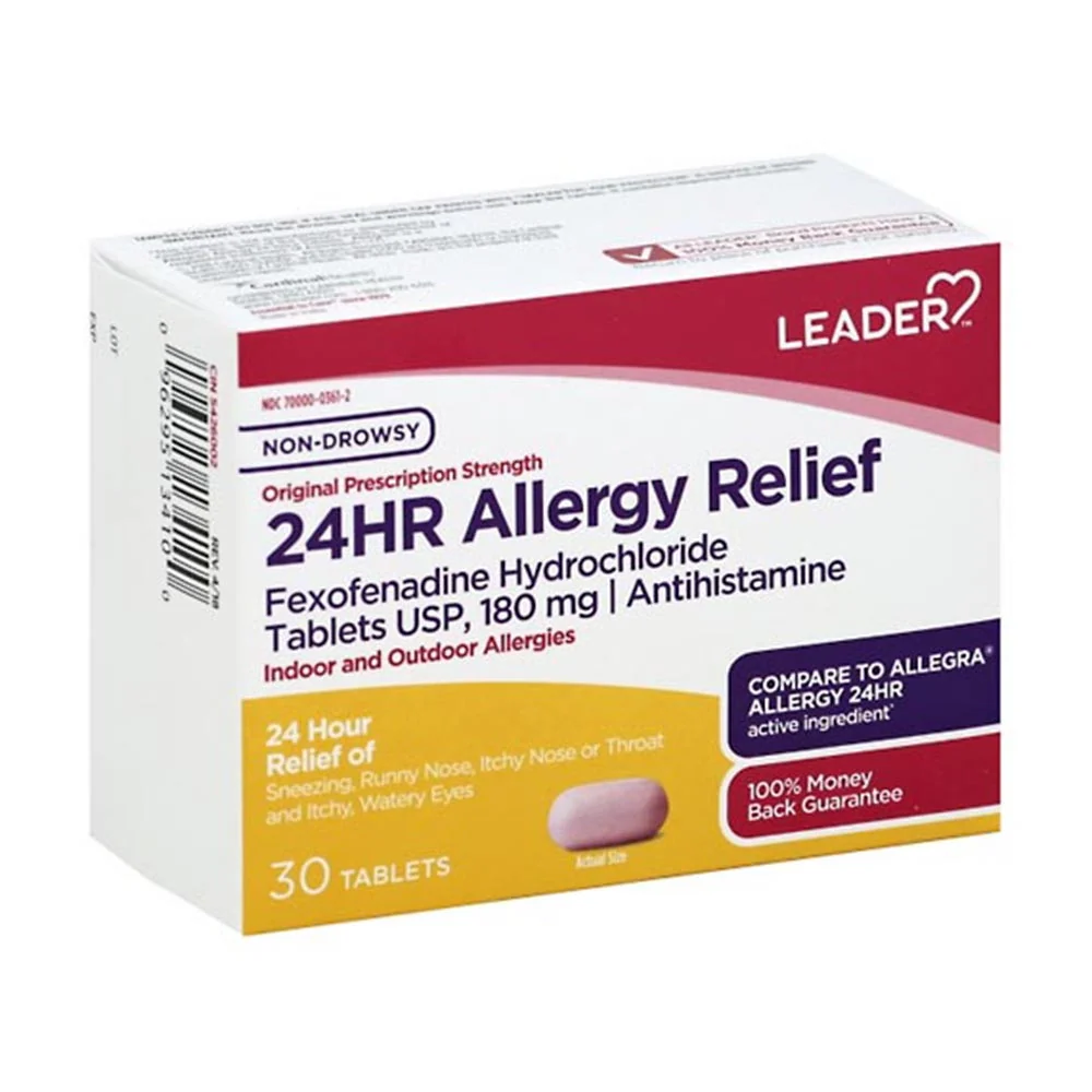 Convenient Leader 24Hour Allergy Relief Tablets 180mg 30 Ea Professional