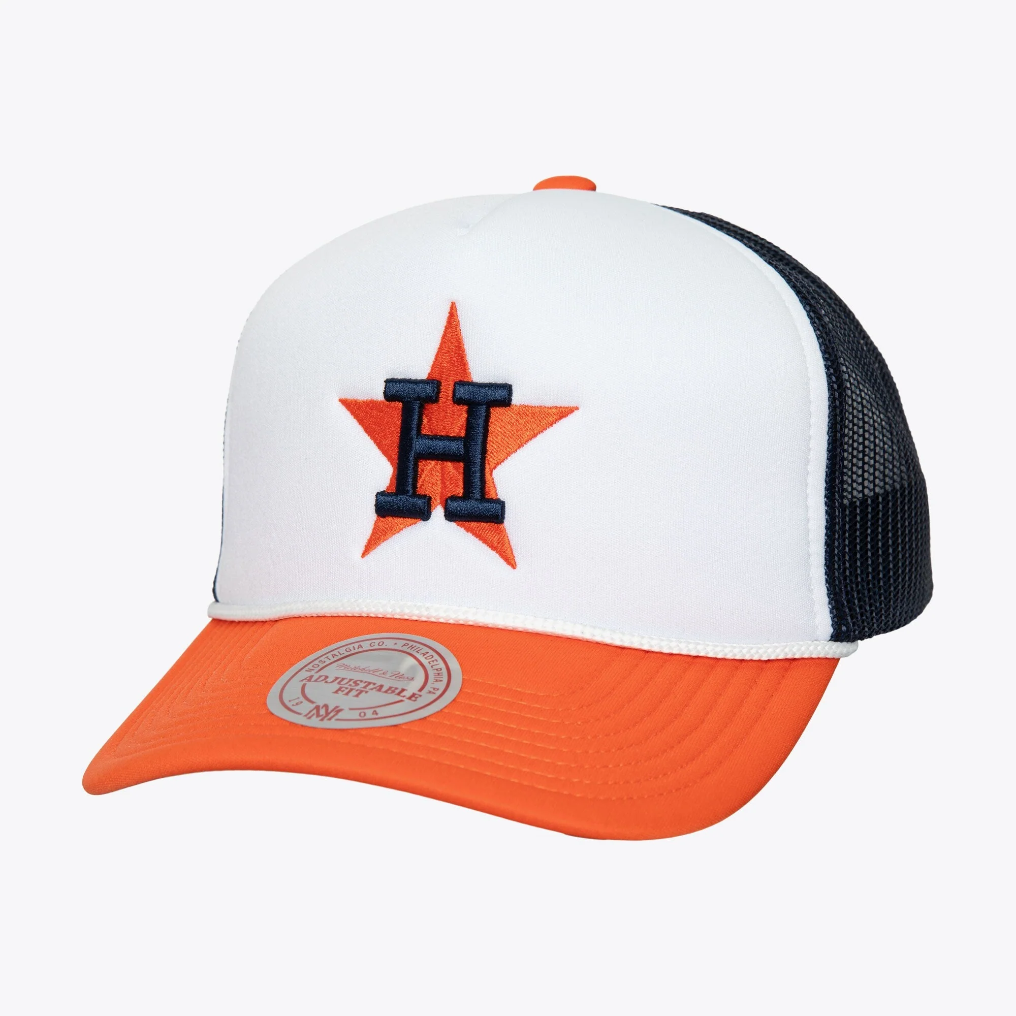 Verified Mitchell Ness Men's MLB Blocker Trucker Coop Astros Ball Caps Relaxed