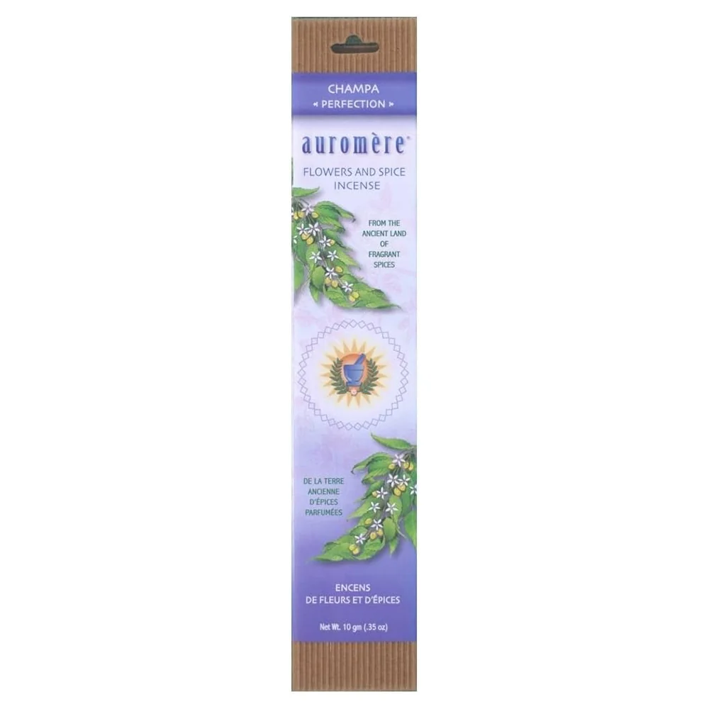 Convenient Auromere Flowers and Spice Incense Champa Aromatherapy Floral and Exotic Fragrance 0.35Oz 10g Powerful