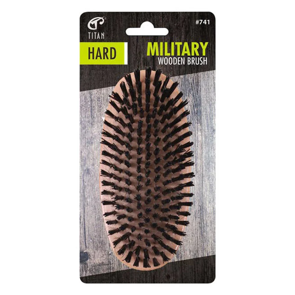 Stylish Titan Military Brush Hard Bristle Natural Silk Bristles for Effective Styling Suitable for All Hair Types 1Ea Sustainable