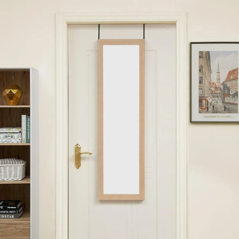 Sustainable Natural Over Door Mounted Hanging Mirror 42 x 14 Casual