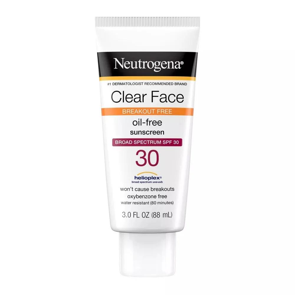 Certified Neutrogena Clear Face Liquid Lotion Sunscreen with Broad Spectrum Spf 30 3 Oz Traditional