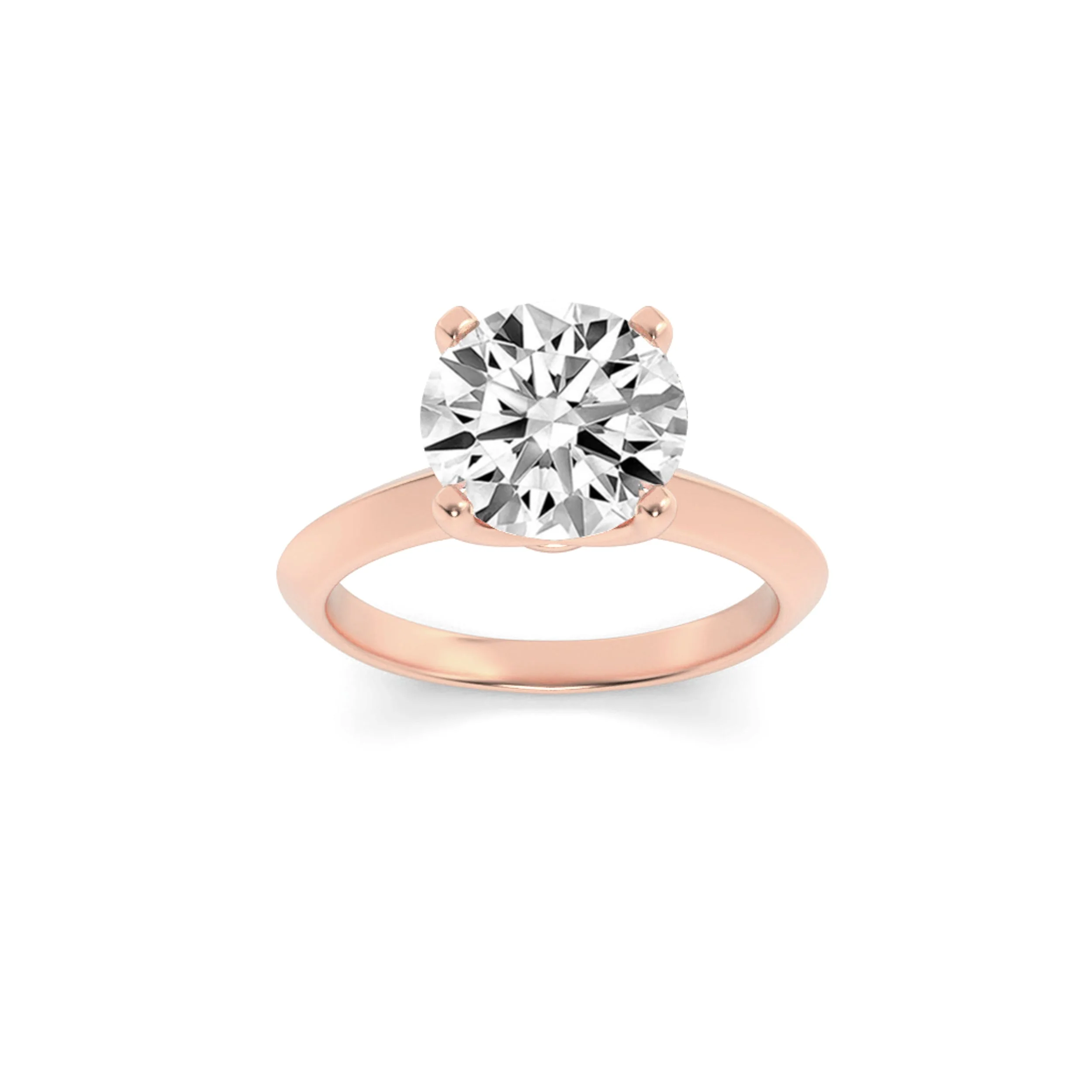 Excellent 2Cttw Round Shaped Lab Grown Diamond F V Knife Edge Shank Solitaire Engagement Ring in 14K Gold Responsible