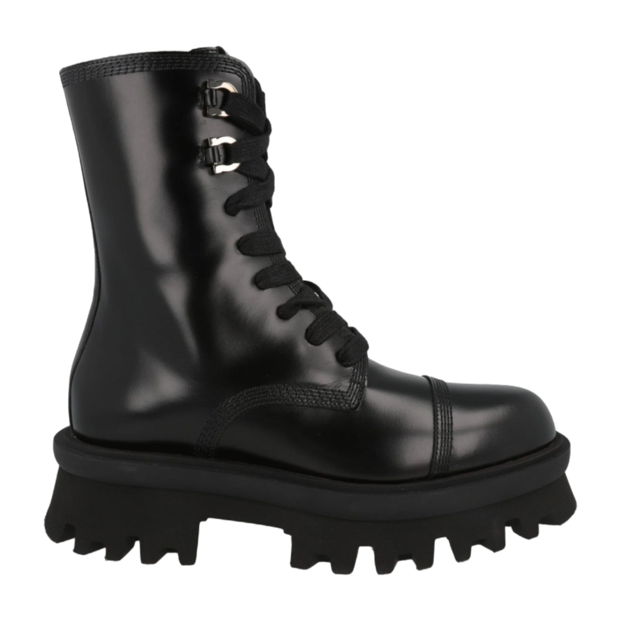 Advanced Ferragamo Kira Leather Combat Boots Fast