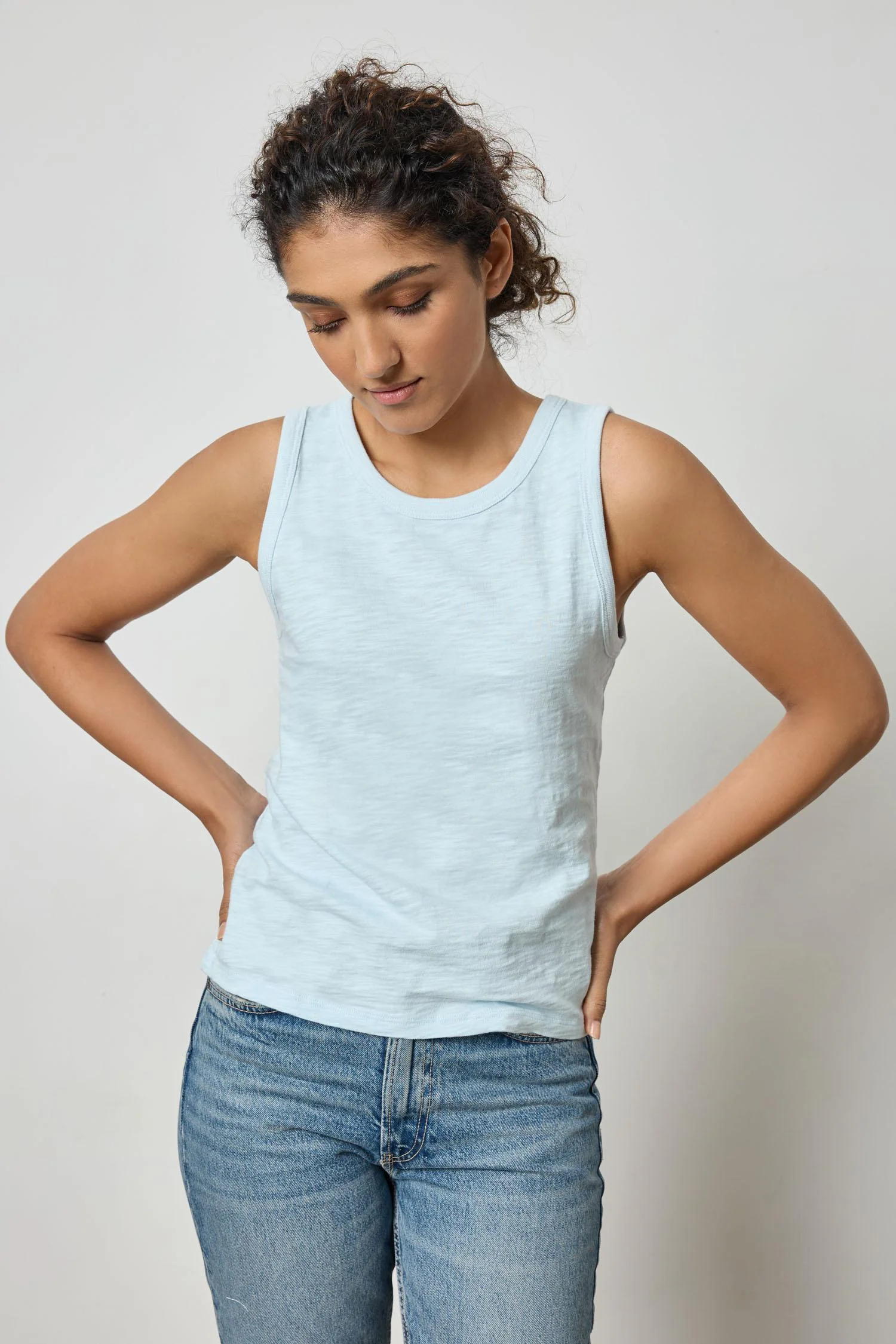 Selected Lilla P Back Seam Tank in Spa Elite